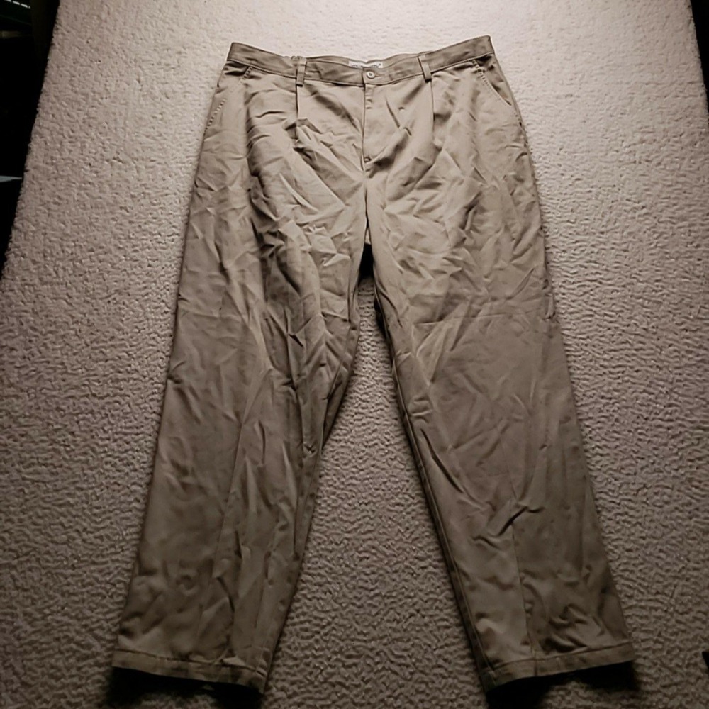 Cabin Creek Pants Womens 20W Beige Twill Elastic Waist Zip Pockets Casual Khakis